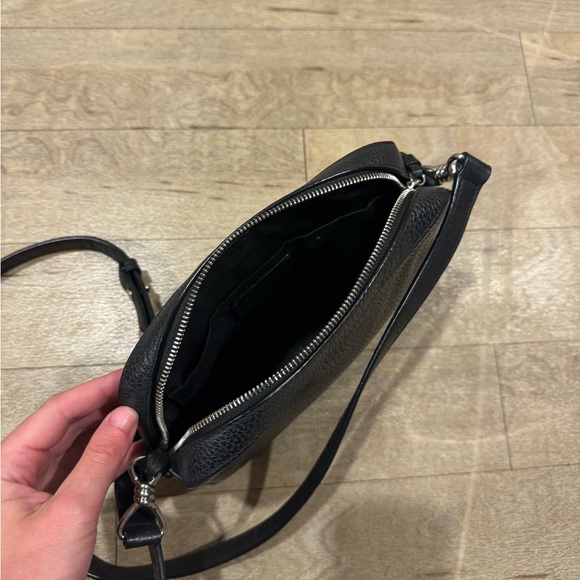 AllSaints Black Pebbled Leather Captain Camera Crossbody Bag Purse Retired - Picture 9 of 9